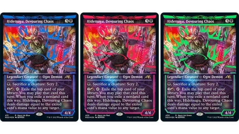 貪る混沌、碑出告 MTG ネオンインク イエロー 黄色 Foil